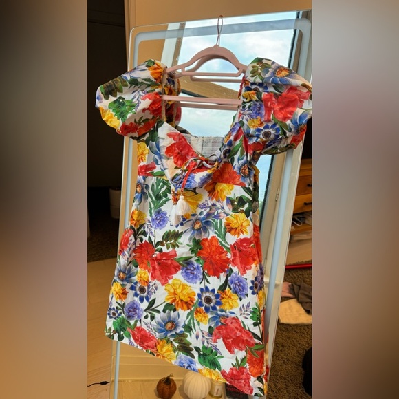 Cara Cara Gigi Puff-Sleeve Floral Poplin Mini Dress - Picture 3 of 9